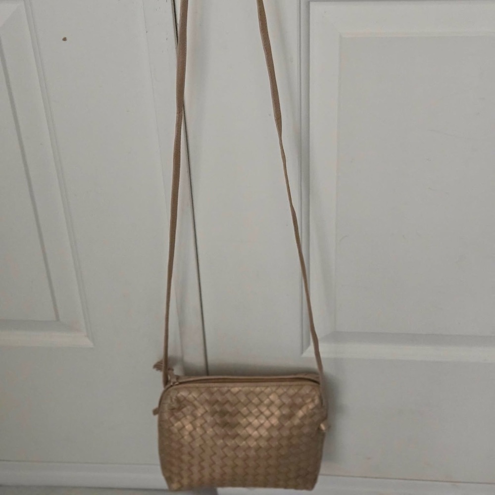 Bottega Veneta Beige Woven Crossbody Bag